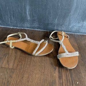 Silver and gold sandals